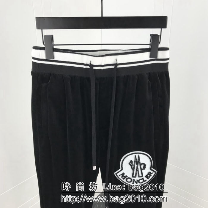 MONCLER蒙口 專櫃品質 18F/W秋冬新款 絲絨衛褲 真絲天鵝絨面料 腰頭包邊 做工精細 ydi2111